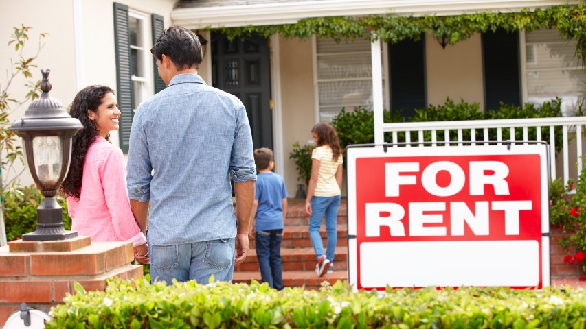 rental property insurance near syracuse ny image of family heading into house that has for rent sale sign