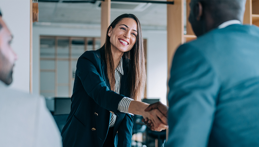 home insurance agents shaking hands at madison mutual insurance company